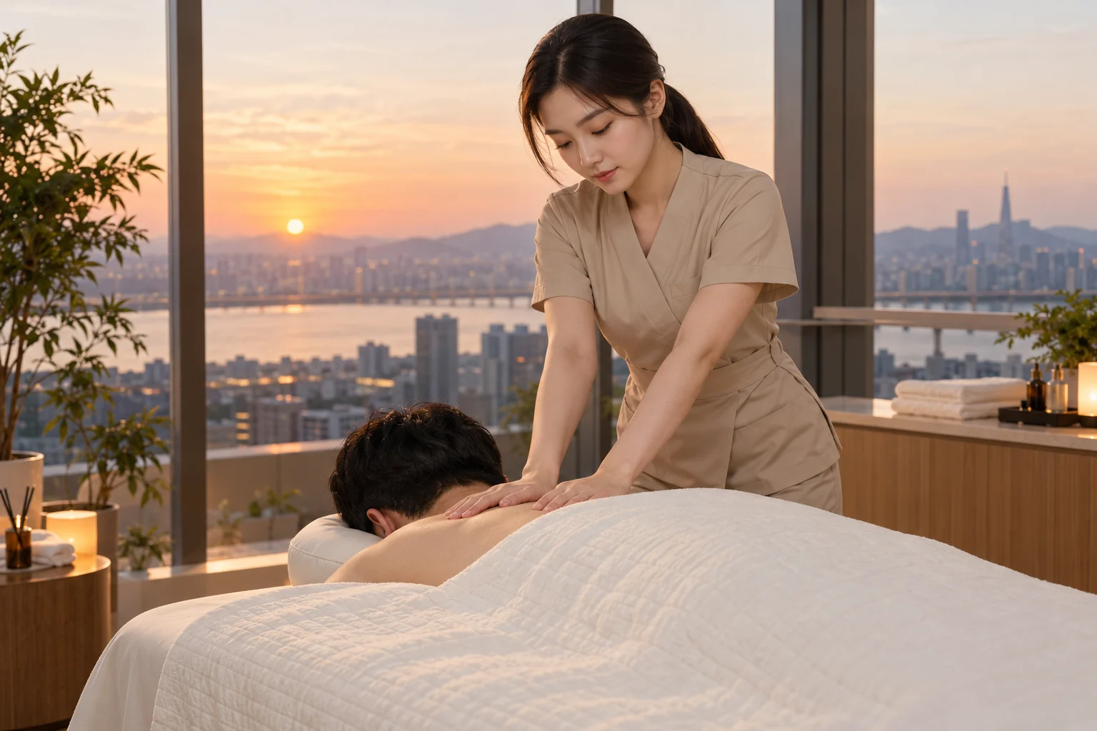 등·어깨 관리를 표현한 웰니스 이미지 4