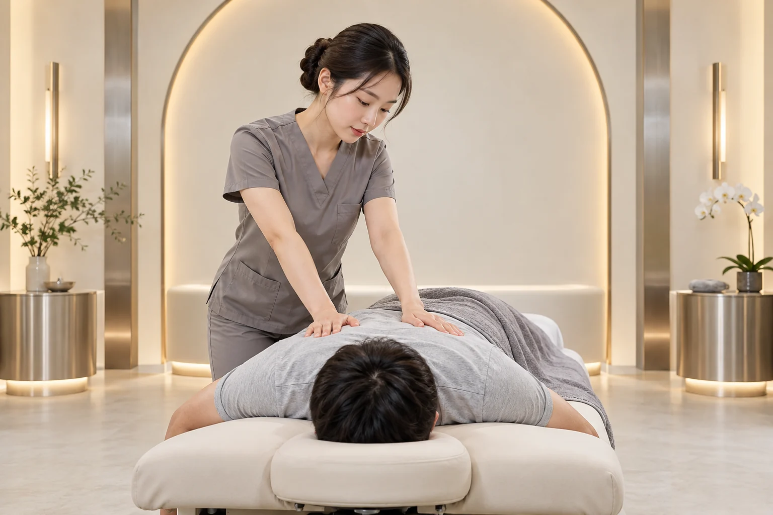 등·어깨 관리를 표현한 웰니스 이미지 3