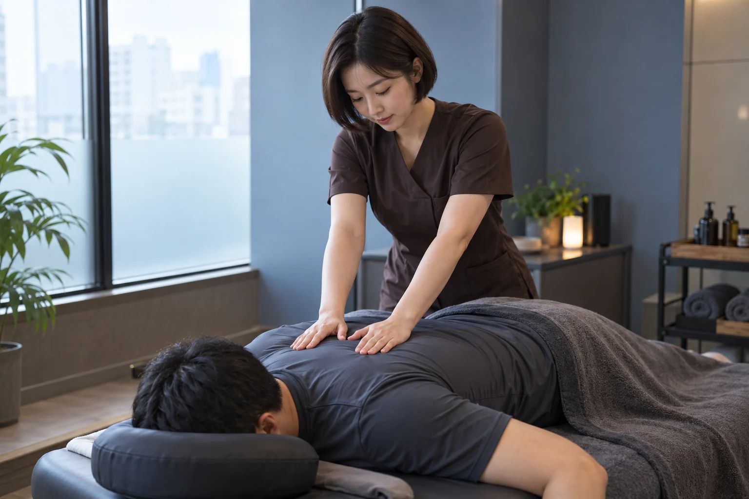 등·어깨 관리를 표현한 웰니스 이미지 4