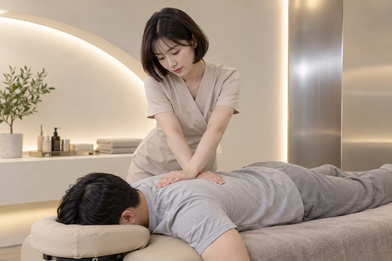 등·어깨 관리를 표현한 웰니스 이미지 4